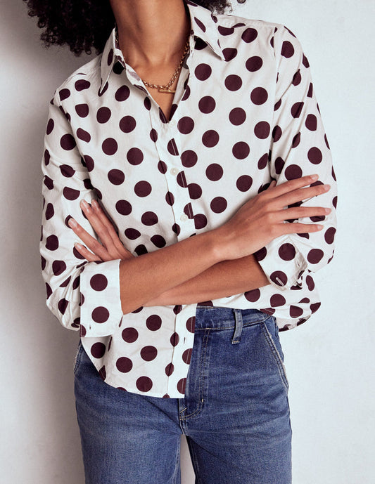 Sienna Cotton Shirt Deep Wisteria, Spots