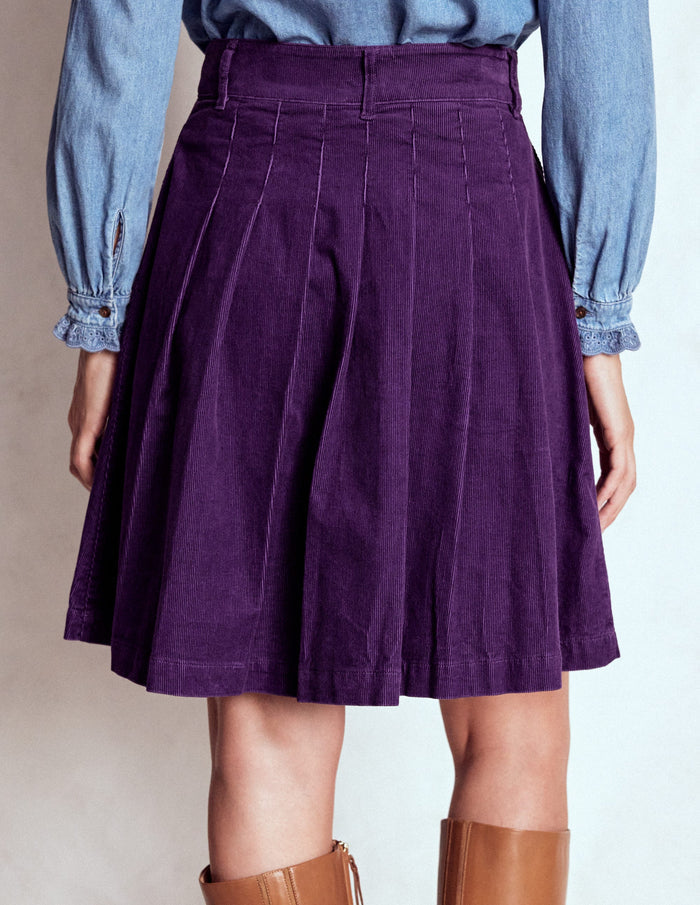 Pleated Cord Skirt Mystical Purple
