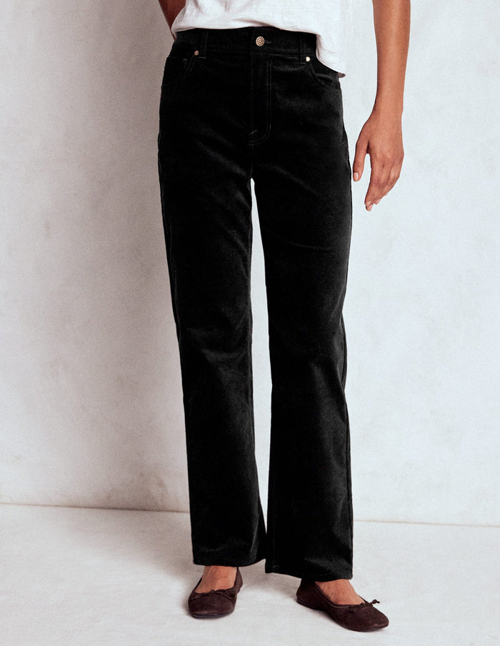 Velveteen Straight Jeans Black