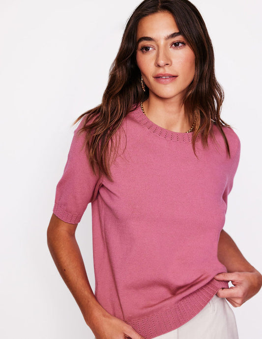 Emilia Cotton Crew T-shirt Pink Heather