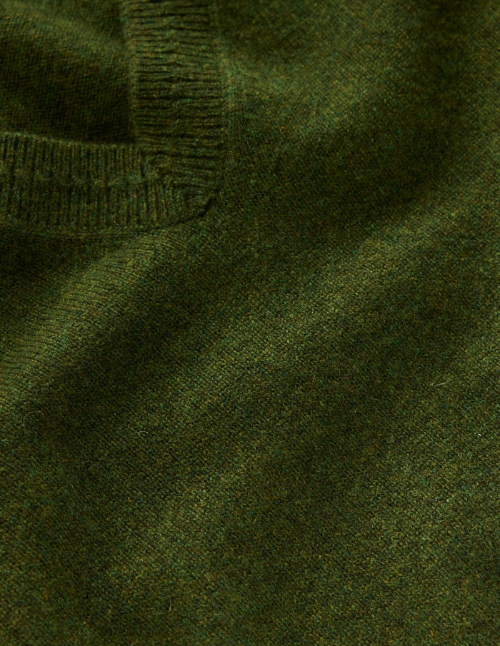Eva Cashmere V-Neck Sweater Kale Leaf Melange