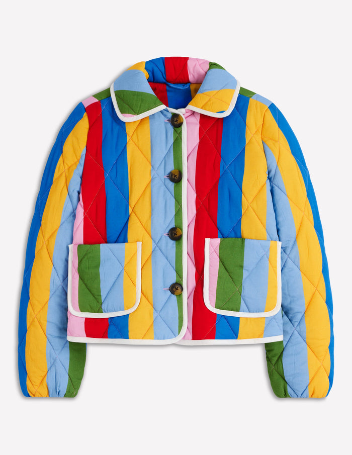 Fitzrovia Quilted Jacket Rainbow Stripe