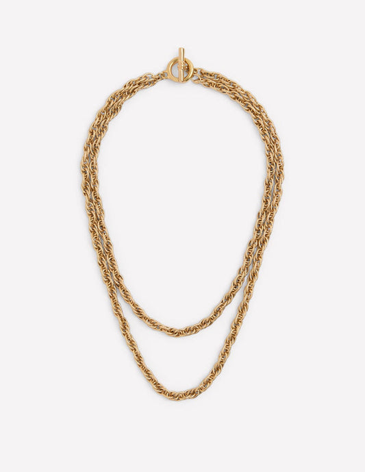Vintage Twist Layer Necklace Gold Colour