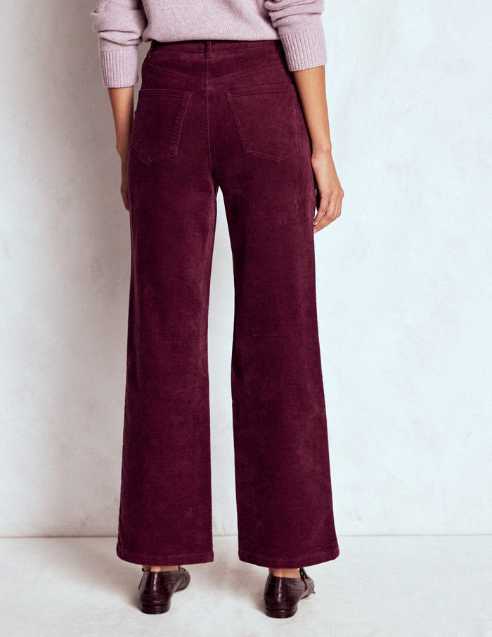 5-Pocket Cord Column Jeans Burgundy