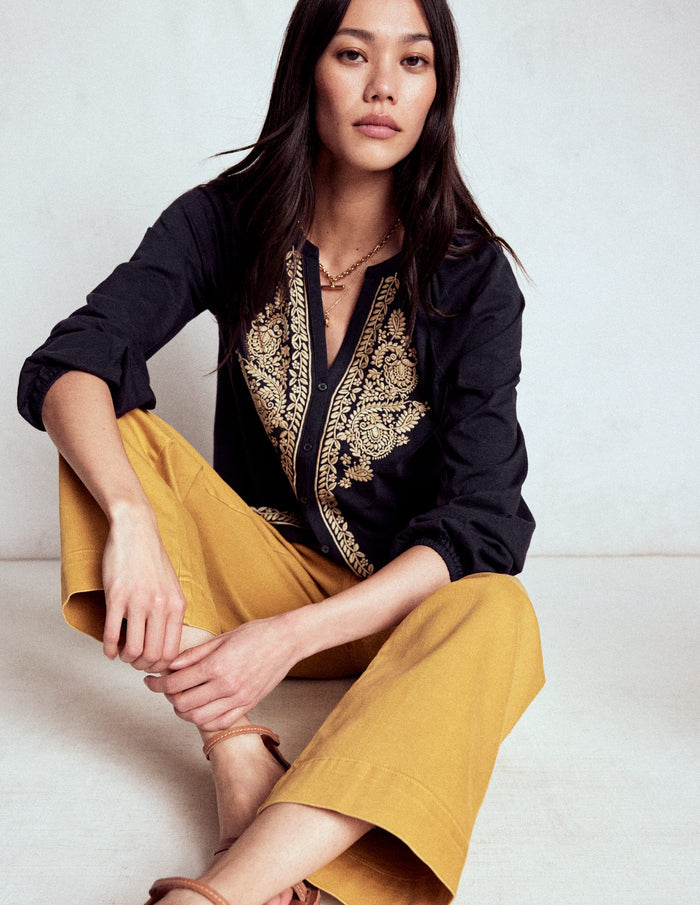 Alma Embroidered Shirt Navy