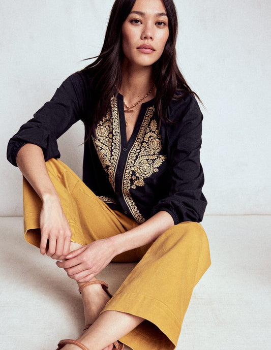 Alma Embroidered Shirt Navy