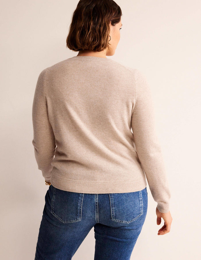 Eva Cashmere Crew Neck Sweater Chinchilla Melange