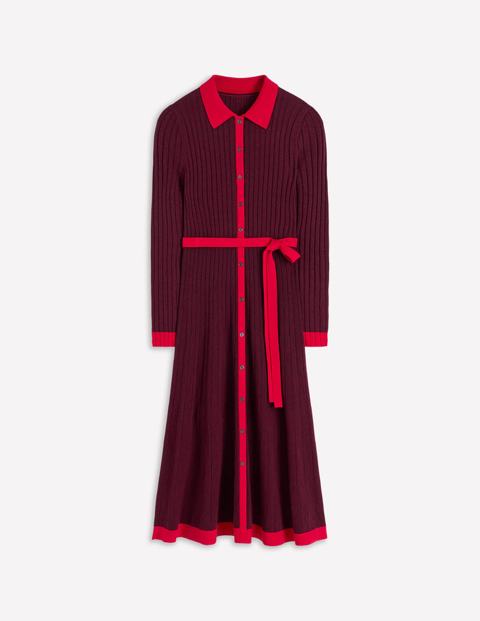 Rachel Knitted Shirt Dress Deep Wisteria