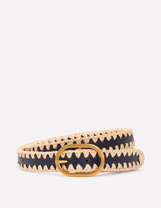 Whipstitch Classic Belt Navy/Ivory