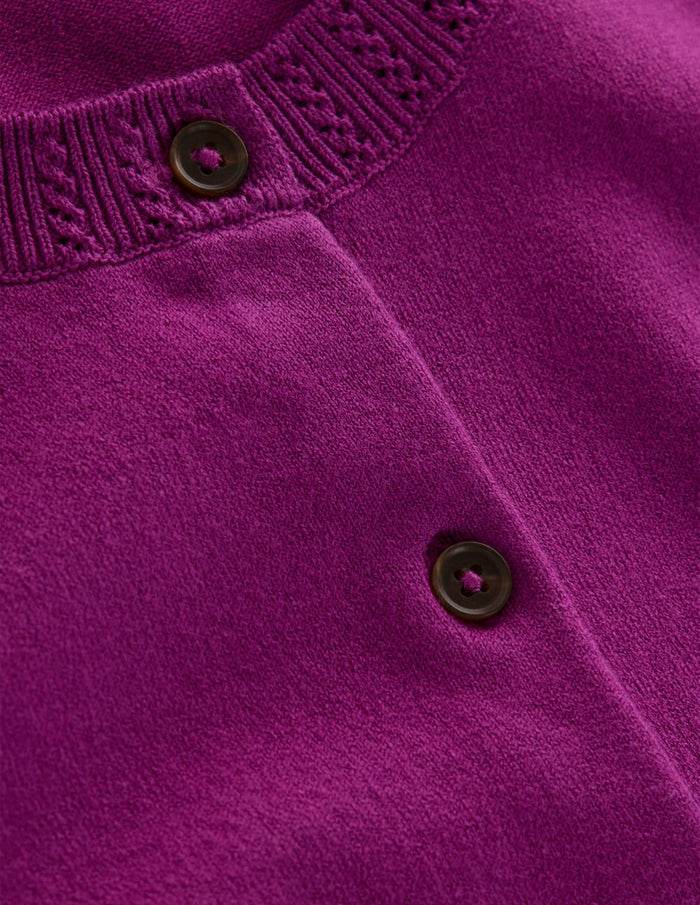 Emilia Cotton Crew Cardigan Regal Purple