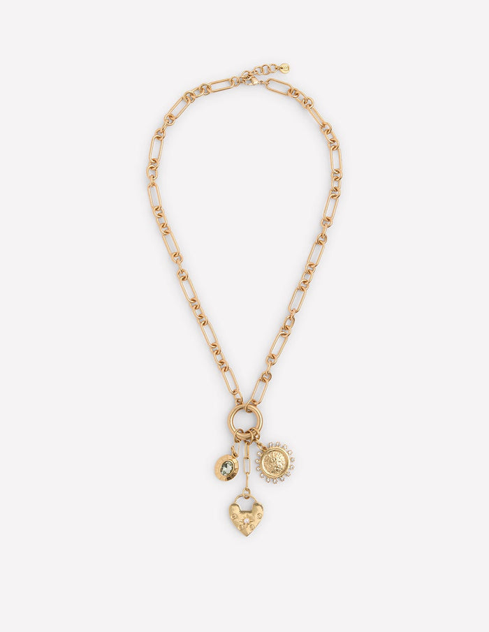 Chain Charm Necklace Gold Colour