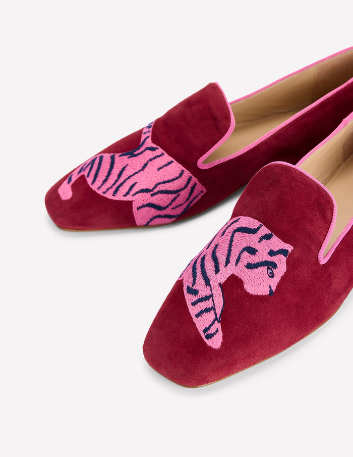 Slipper Cut Loafer Oxblood Tiger