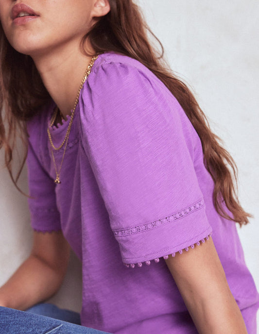Mila Lace Trim Top Amethyst Pruple