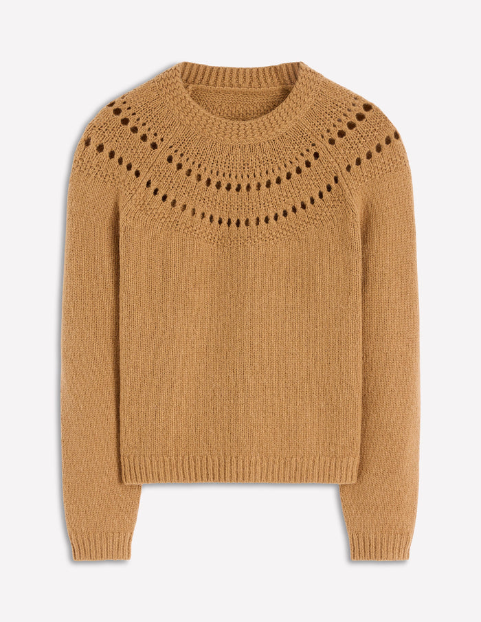 Fluffy Chunky Sweater Camel Melange