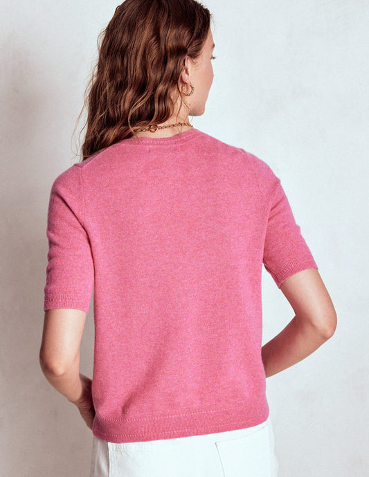 Eva Cashmere T-Shirt Rose Pink Melange