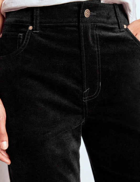 Velveteen Straight Jeans Black