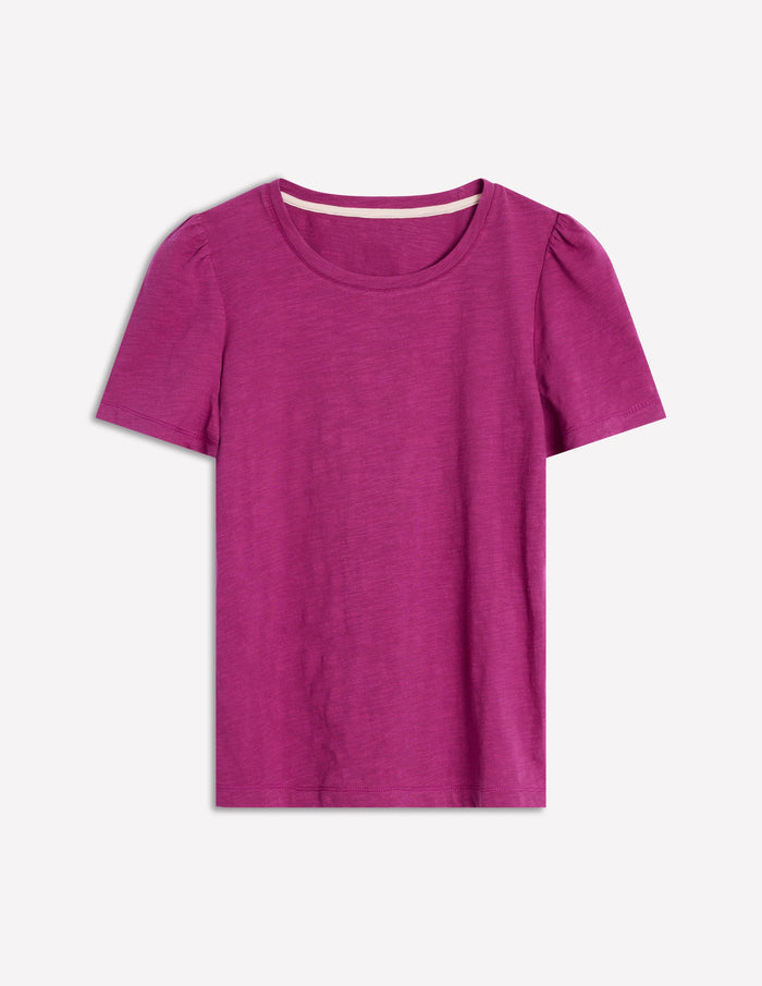 Cotton Puff Sleeve T-Shirt Rich Magenta