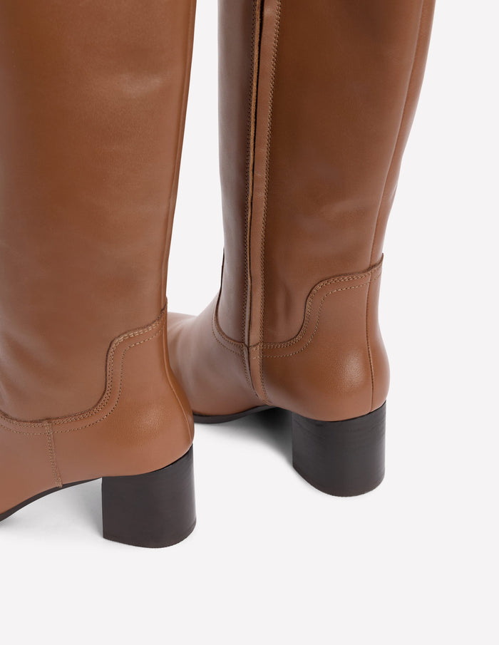 Skye Smart Knee Boots Tan
