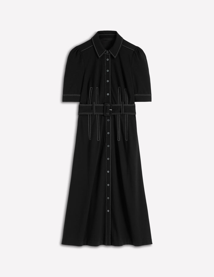 Anita Ponte Shirt Dress Black