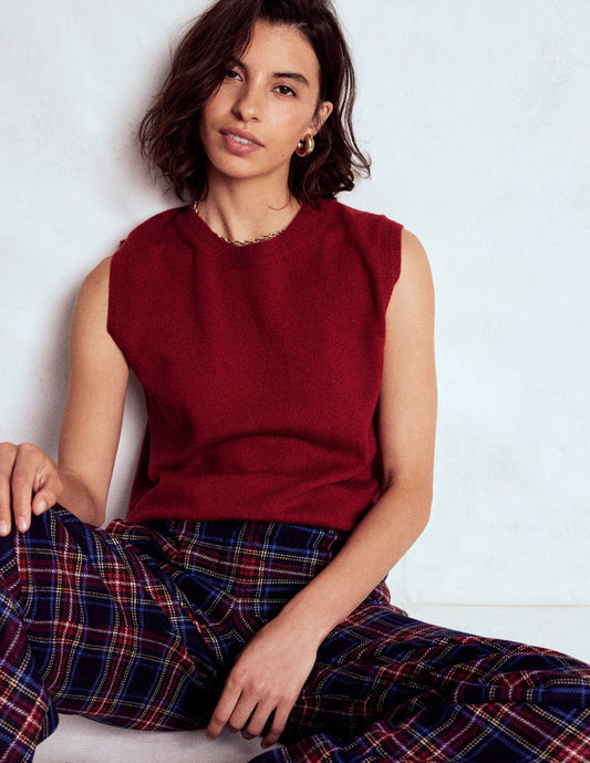 Eva Cashmere Vest Red Liquorice