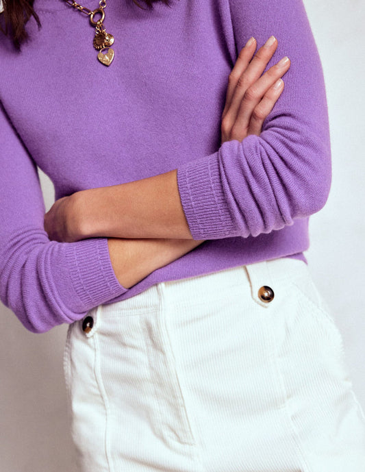 Eva Cashmere Crew Neck Sweater Purple Topaz