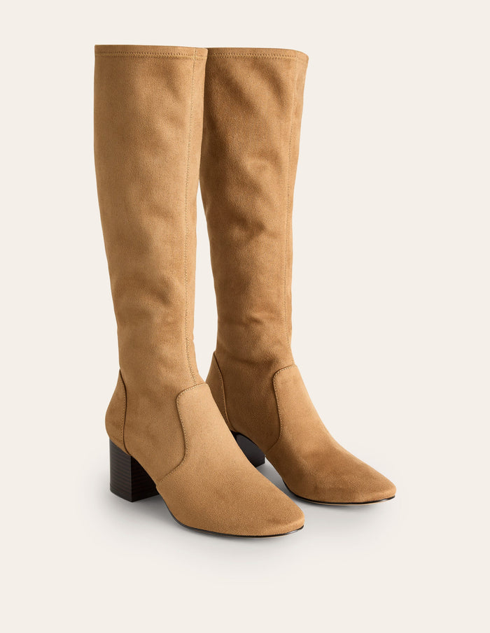 Stretch Knee Heel Boots Acorn
