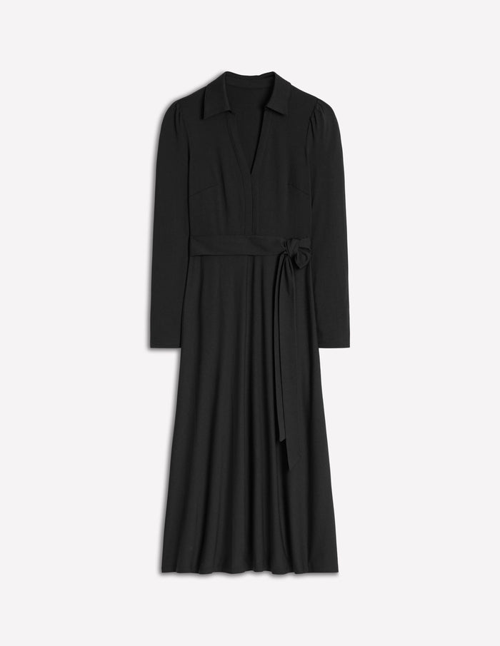 Imogen Collared Jersey Dress Black