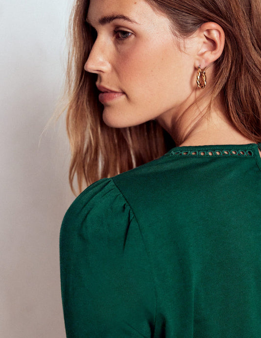 Flo Trim Detail Top Emerald Night