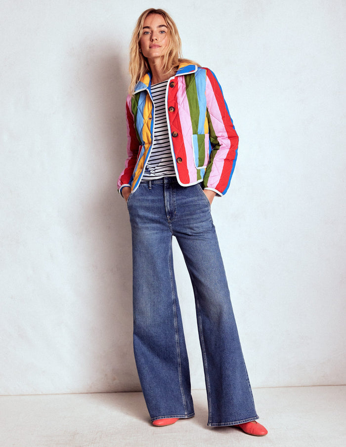 Fitzrovia Quilted Jacket Rainbow Stripe