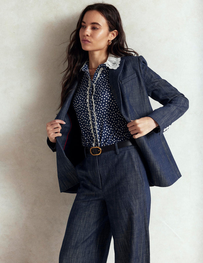 Woodbridge Twill Blazer Navy, Indigo