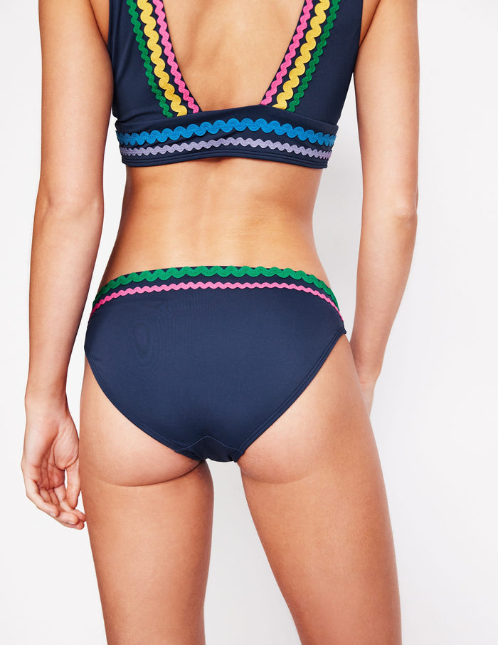 Porto Bikini Bottoms Navy Rik Rak