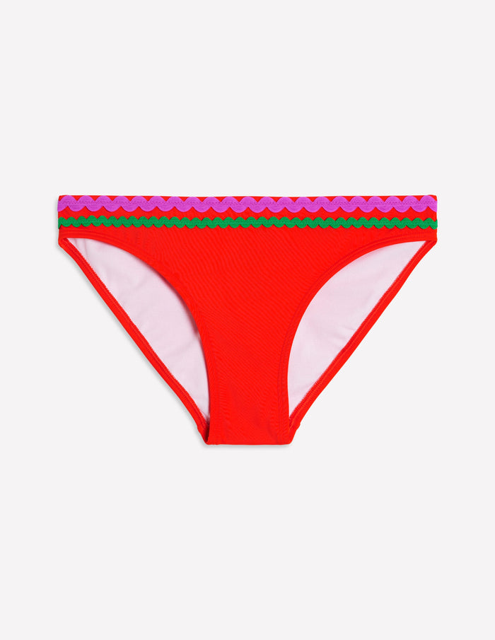 Porto Bikini Bottoms Fire Red Rik Rak