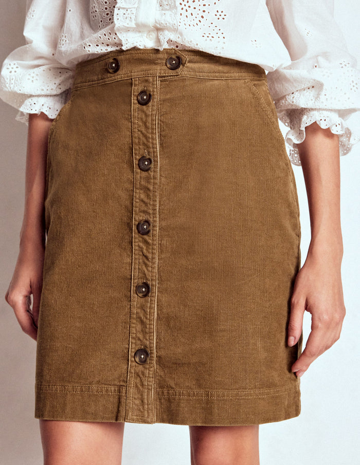 Cecelia Cord Skirt Latte