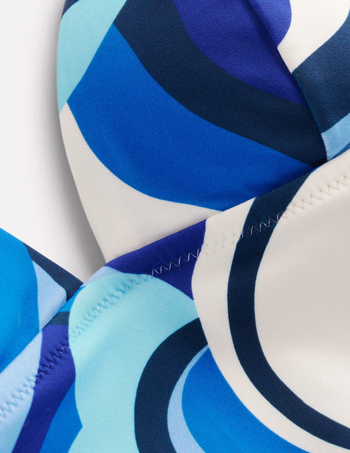 Symi String Swimsuit Blue, Abstract Swirl