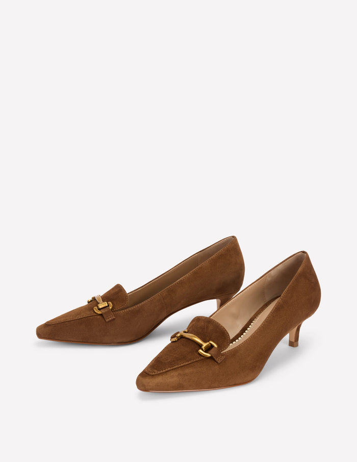 Iris Heel Snaffle Point Loafer Raw Umber