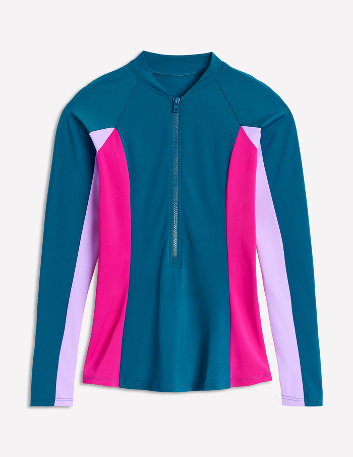 Sun Safe Raglan Rash Vest Oceanside Blue