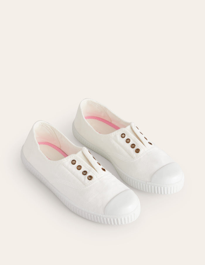 Laceless Canvas Plimsoll Ivory
