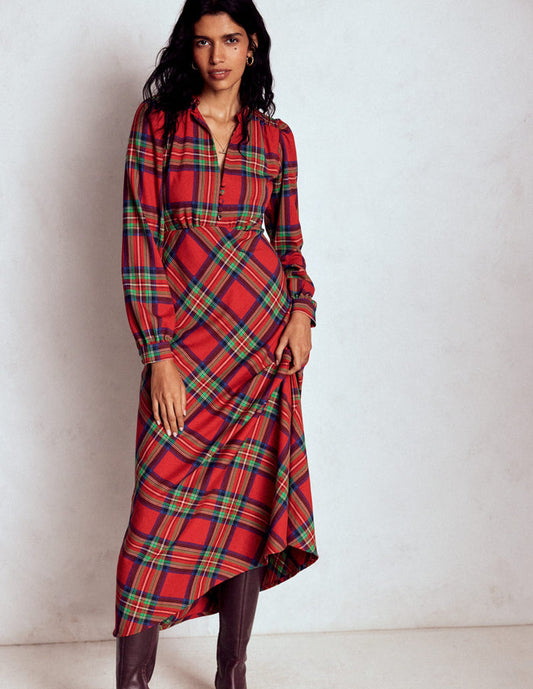 Cassie Check Tea Dress Red, Blue and Green Check