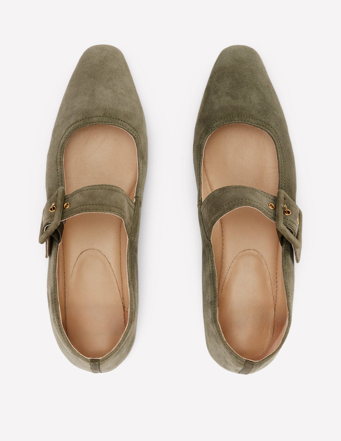 Vic Chisel Toe Mary Janes Deep Olive