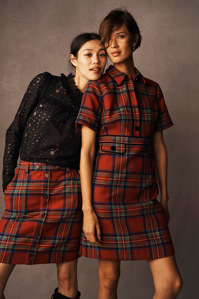 Eda Check Shift Dress Red, Blue and Green Check